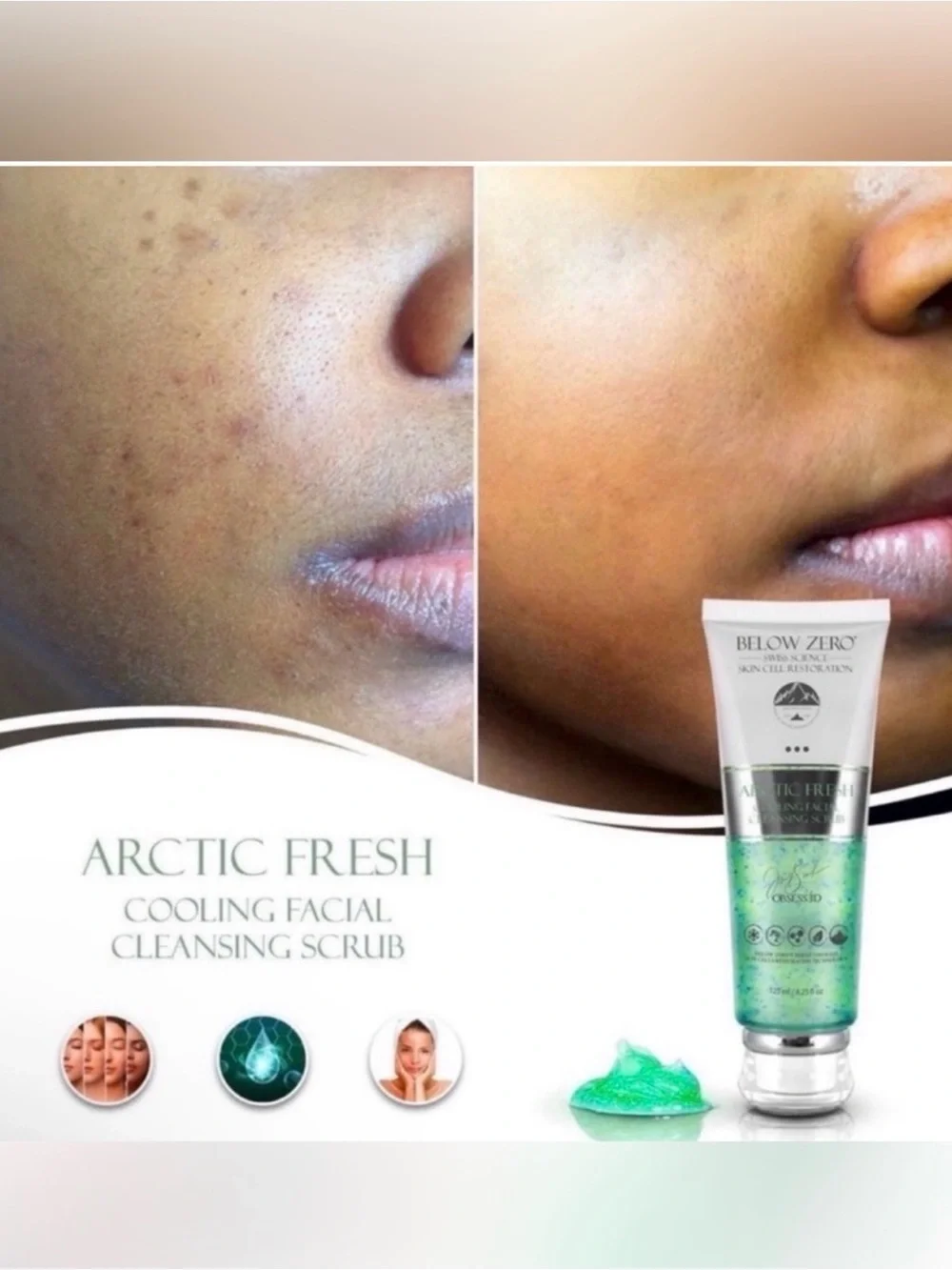 Below Zero Arctic Fresh Cooling Facial Cleansing Scrub ~ Retail $150
